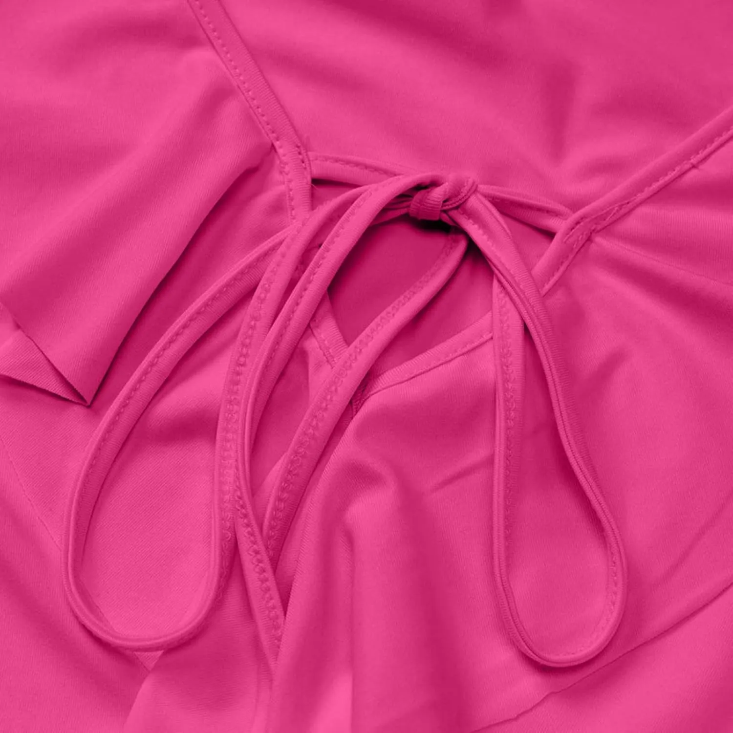 Women Sexy V Neck Dresses Tie Front Ruffle Mini Beach Dress Long Sleeve Casual Slim Fit Solid Ruched Bodycon Short Dress 2025