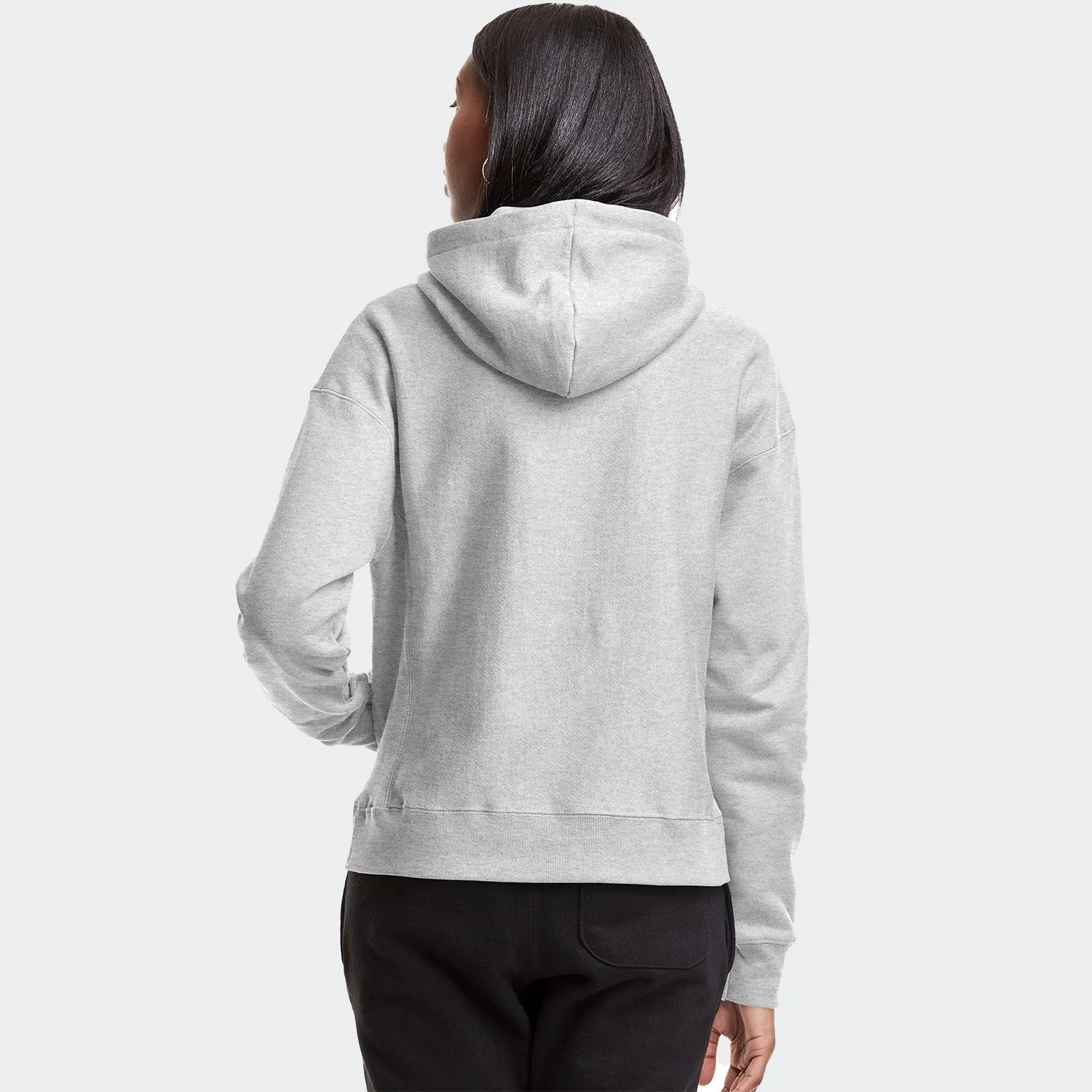 Women's Champion RW Hoodie C Logo Silver Grey