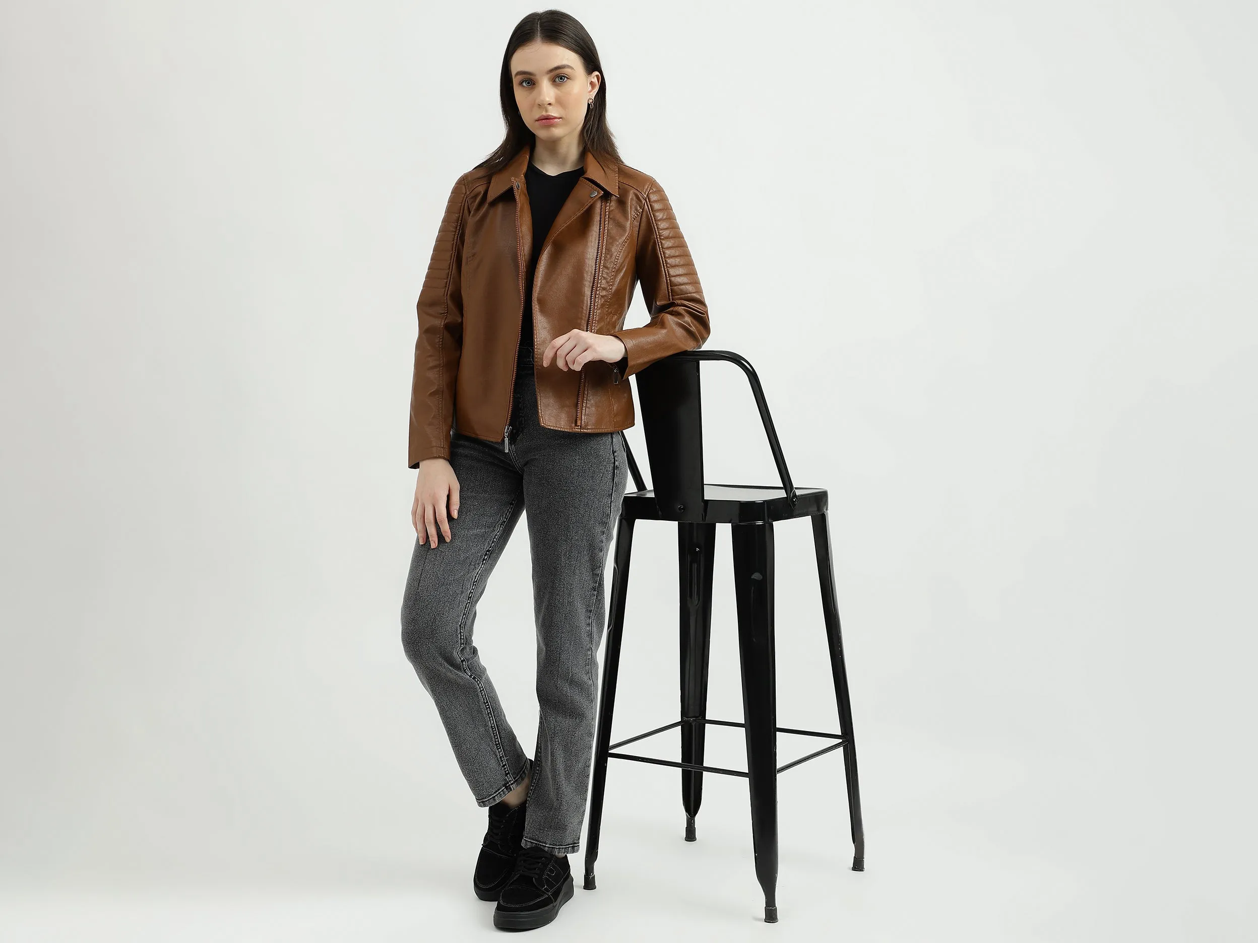 Women's Full Sleeves Biker Jacket