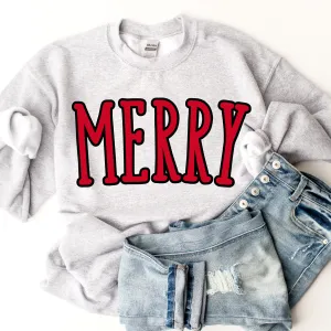 Women's Merry Christmas Crewneck Sweatshirt Cute Warm and Cozy Gildan® Pullover Oversize Design Christmas or Winter Shirt