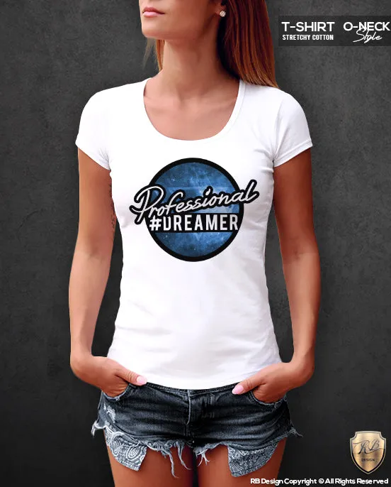 Women's Professional Dreamer T-shirt Ladies Hashtag Tank Top WD042 Blue