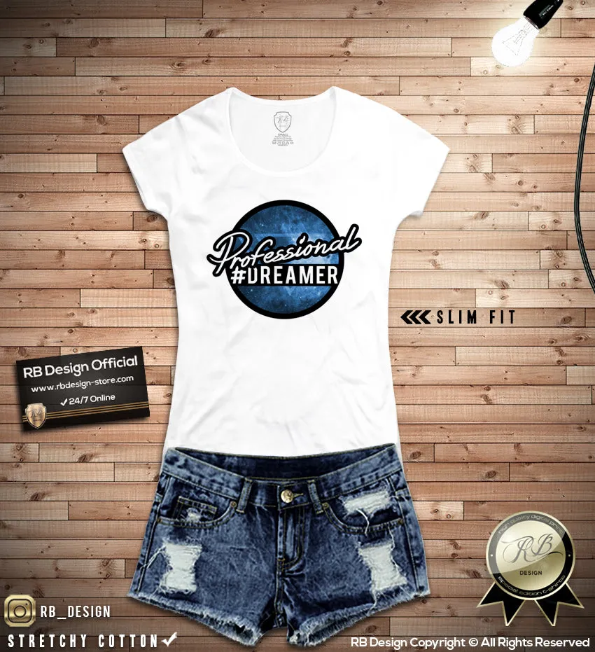 Women's Professional Dreamer T-shirt Ladies Hashtag Tank Top WD042 Blue