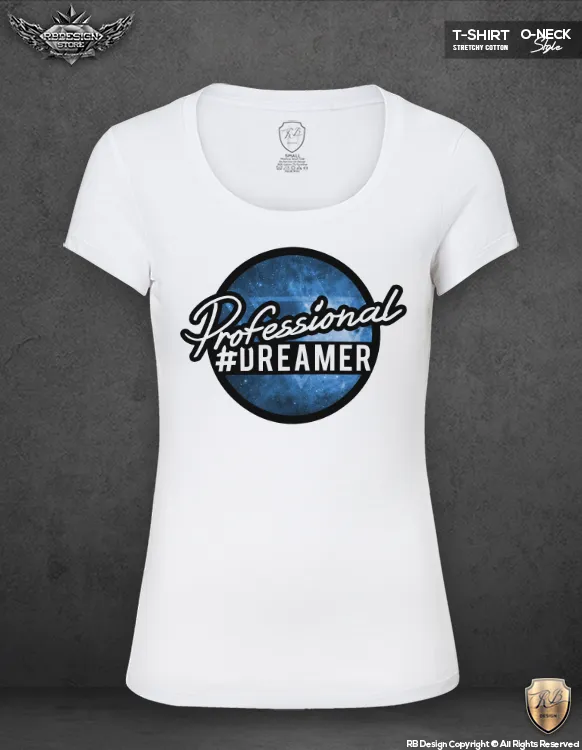 Women's Professional Dreamer T-shirt Ladies Hashtag Tank Top WD042 Blue