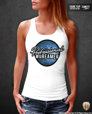 Women's Professional Dreamer T-shirt Ladies Hashtag Tank Top WD042 Blue