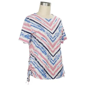 Women's Short-Sleeve Denim Refresh Print Top 496C
